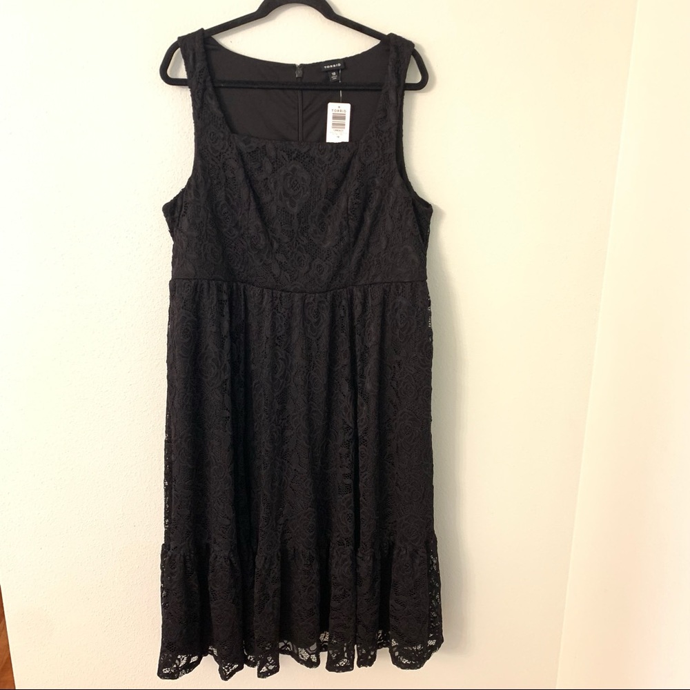 Torrid Square Neck Lace Midi Skater Lace Dress size 18